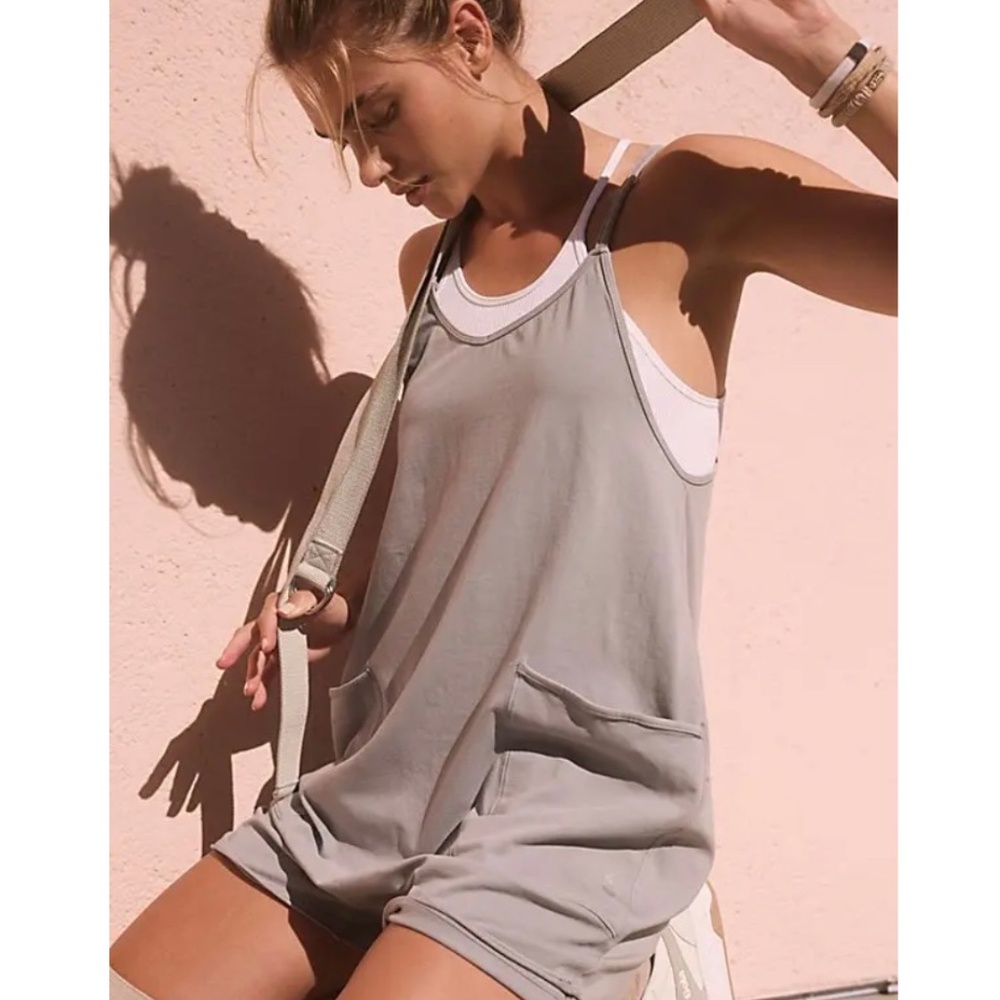 FP Movement Free People Hot Shot Onesie Romper Blue Granite (Gray)